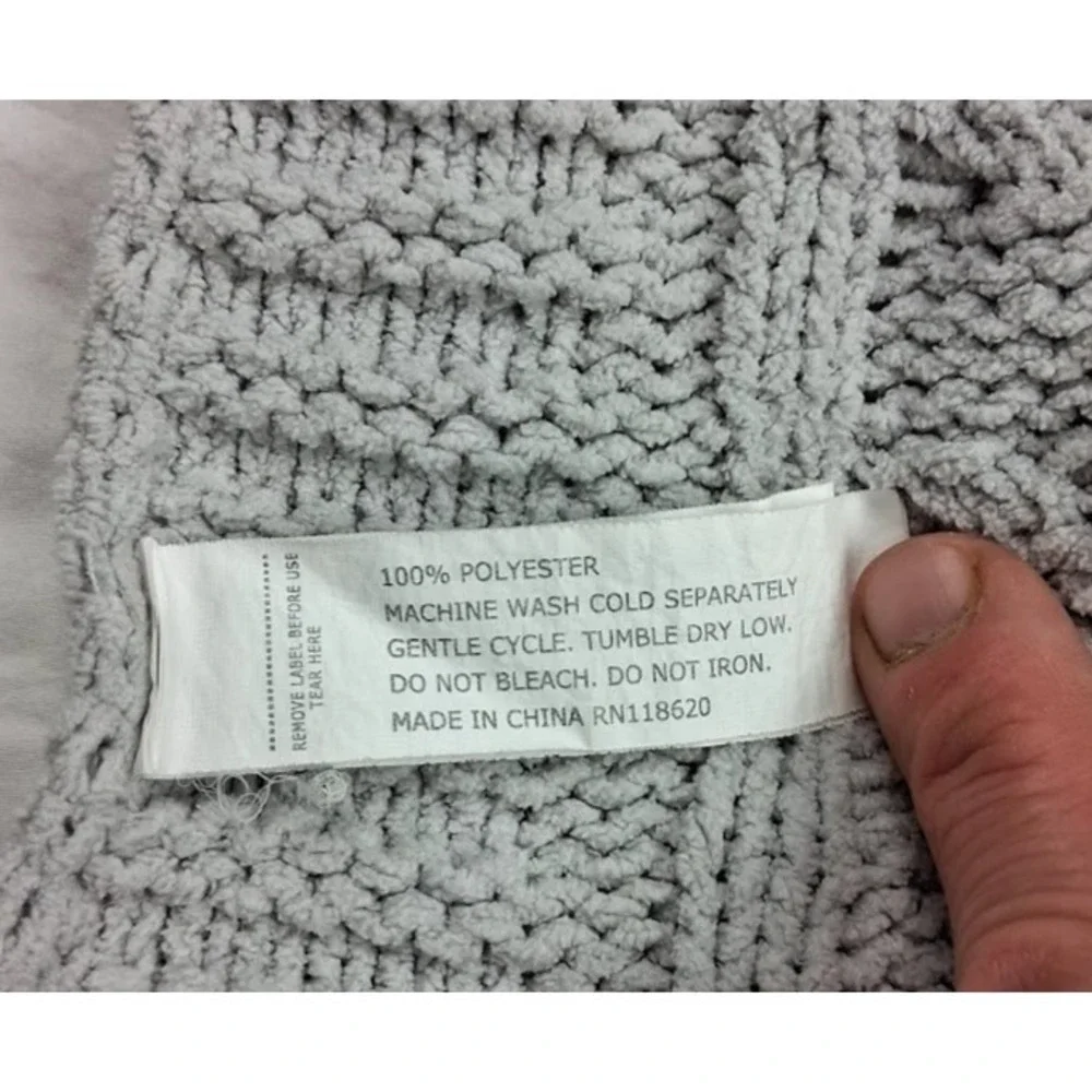 Manhattan Kids‎ Baby Gray Cable Knit Blanket Soft Security Lovey Unisex Solid